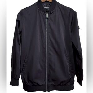 Bernardo Black Bomber Jacket Men S Lightweight Zip Minimalist Casual